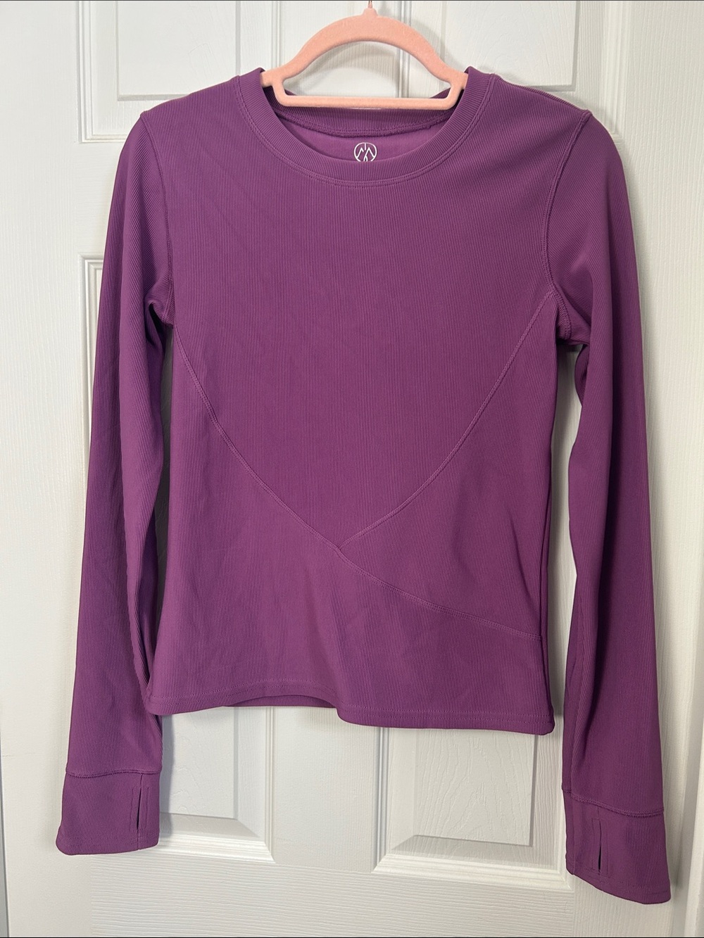 MOVE THEOLOGY Long Sleeve Crewneck Top with finger holes size M